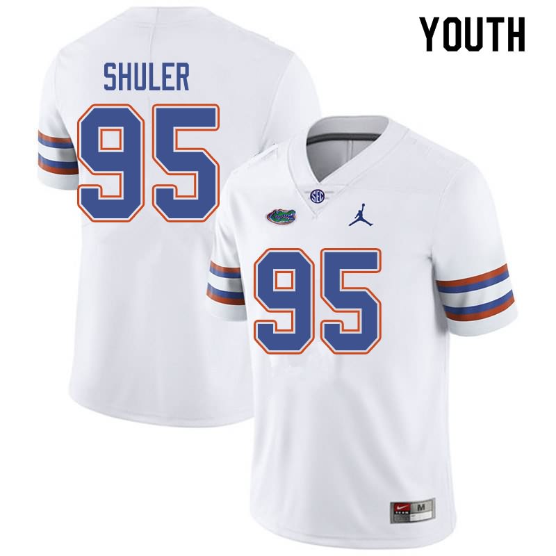 NCAA Florida Gators Adam Shuler Youth #95 Jordan Brand White Stitched Authentic College Football Jersey BSN5364HE